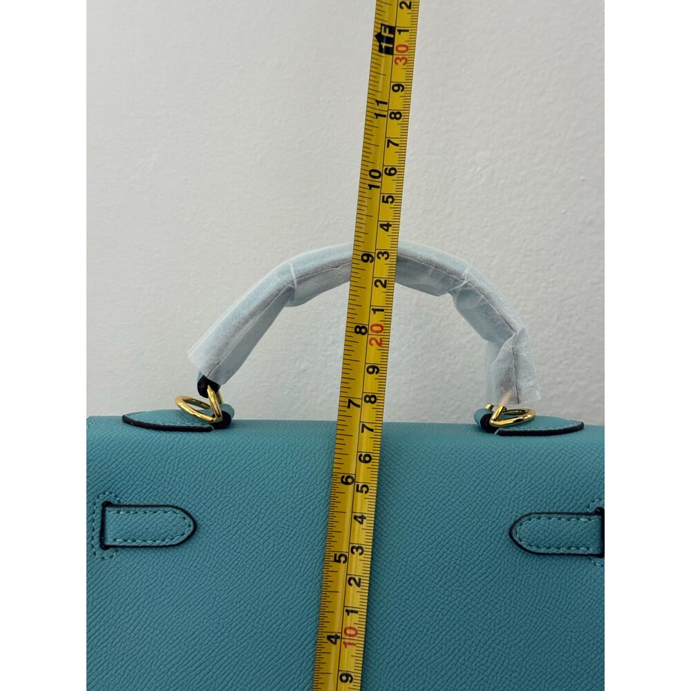 Aqua Blue  “Kelly-Style” Top Handle Bag - Picture 8 of 16